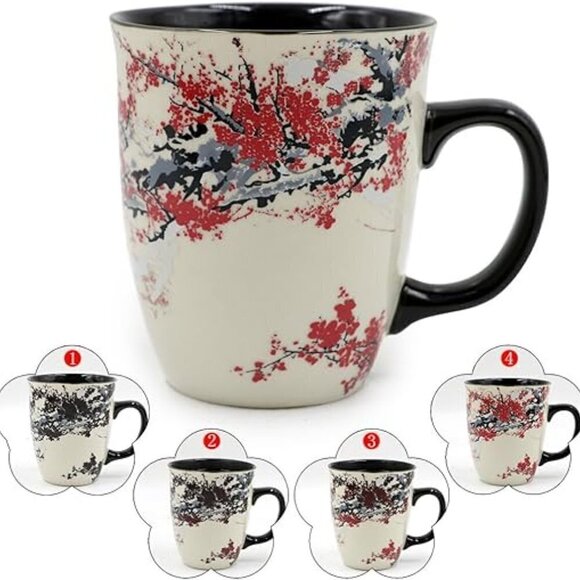 Asmwo Black Heat Sensitive Color Changing Porcelain Mug - Picture 2 of 8